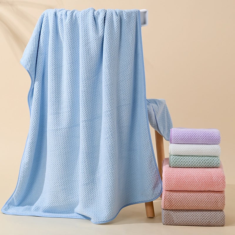 New Coral Fleece Soft Absorbent Towel Bath Towel Two-Piece Pineapple Face Towel Gift Towel - Image 3